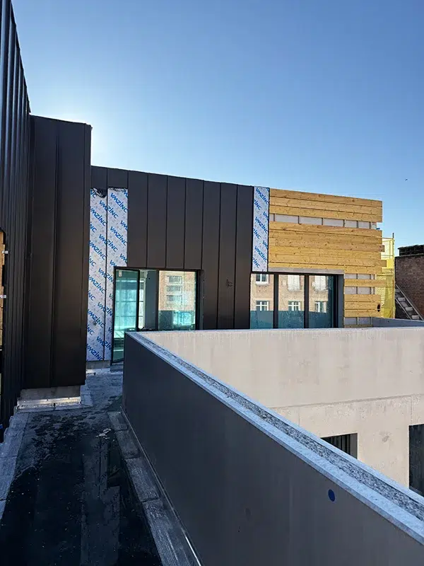 Réalisation des façades sur chantier en cours "Le Melville" à Rouen