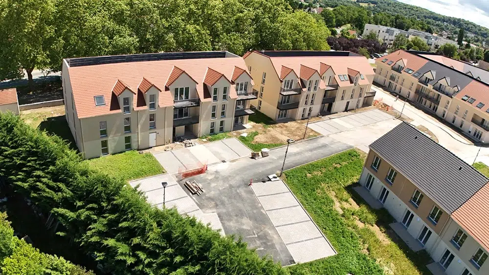Vue générale du chantier immobilier aux Ageux piloté par Nodelya